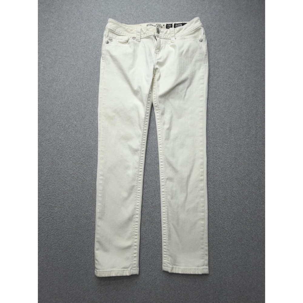 Miss Me Jeans Womens 30 White Mid Rise‎ Skinny Stretch Denim Pants 30x29.5